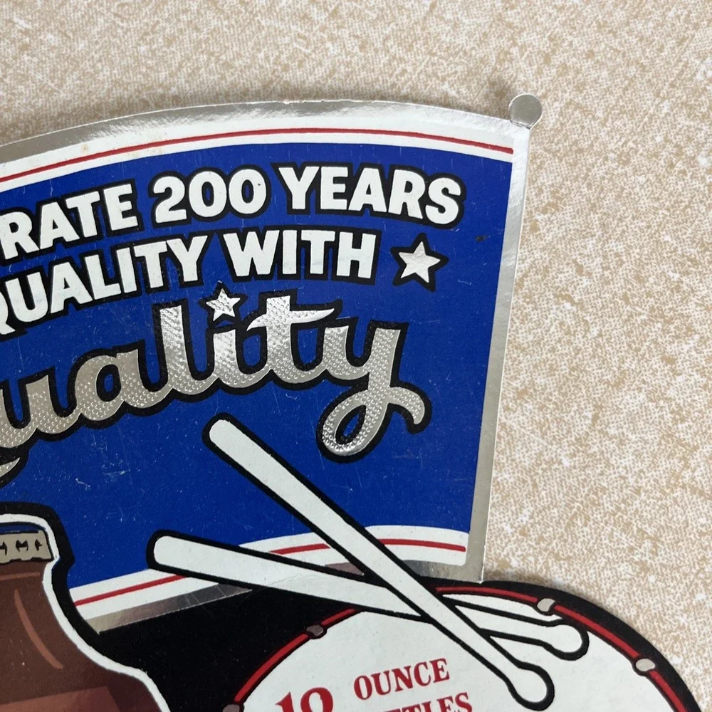 RARE VTG 1976 Pabst Blue Ribbon Beer Decal Sticker Bicentennial Drum PBR  NoS